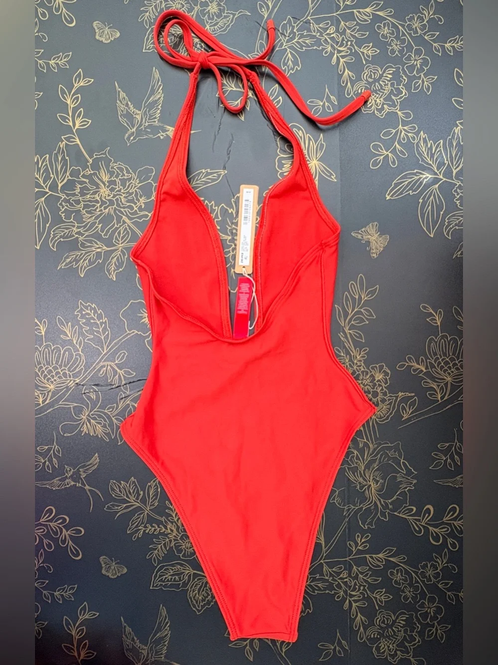 ❤️ SKIMS Classic Swim Deep Plunge One Piece Swimsuit | Terra | S | NWT ❤️